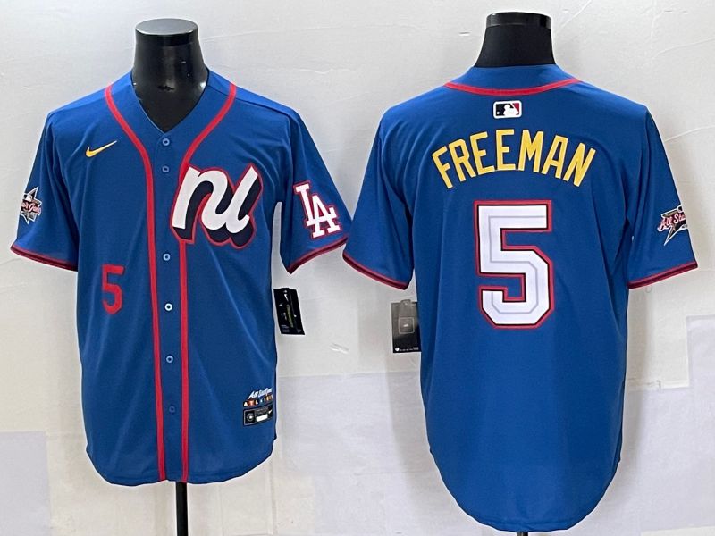 Men 2025 Los Angeles Dodgers #5 Freeman Blue All star Nike MLB Jersey style 2